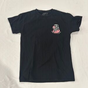 Retrofit men’s Black Graphic‎ Tee Pink Flamingo you’ll float too T shirt small